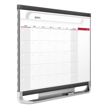 Quartet Prestige 2 Magnetic Total Erase Monthly Calendar, 48 x 36, Graphite Color Frame CP43P2